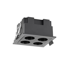 M9131  Blau Linear Recessed Spotlight 4 Light, 10W LED, 3000K, 750lm, Cut Out: L:70mm x W:70mm, Black, Driver Included